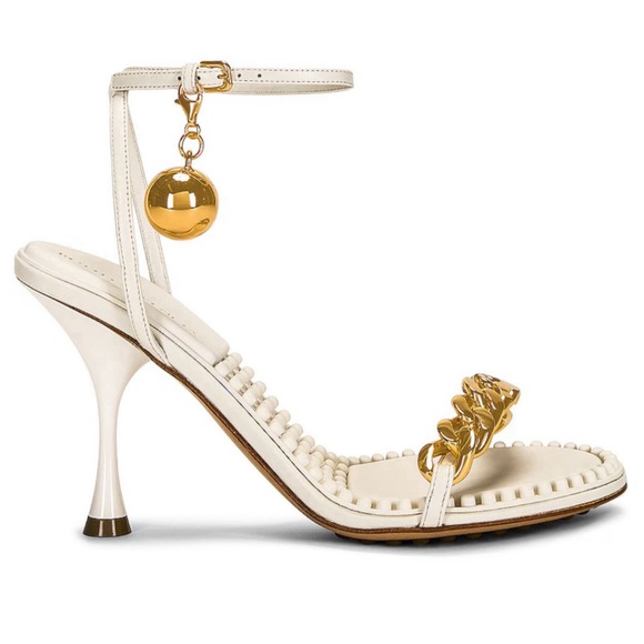 BOTTEGA VENETA 
Lambskin Dot 90mm Sandals 39.5 White - Picture 1 of 7